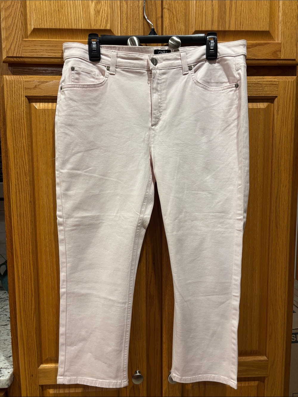 Jones New York Pale Pink Cropped Stretch Jeans